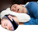 Tuzwa Chin Strap for Sleeping – Adjustable Full Head Jaw Support Strap, Lightweight One-Size Design, Blue or Black