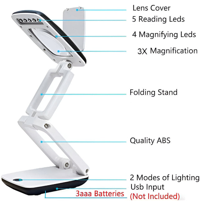 Floor Magnifying Lamp, Gooseneck LED Magnifying Glass