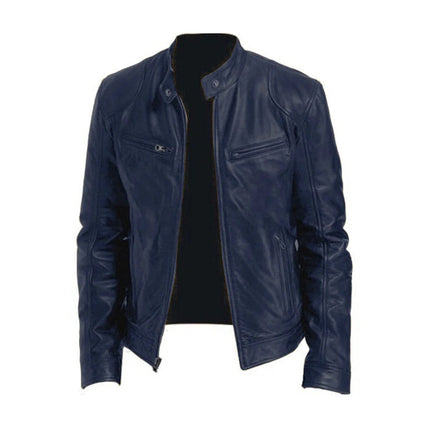 Mens Faux Leather Jacket, Classic Mens Jacket for Spring and Summer – image 6
