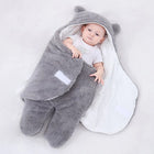 Baby Sleep Sack Fleece with Bear Ears, Hooded Infant Wearable Blanket Swaddle with Snug Fit, Baby Pajamas in 3 Sizes