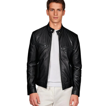 Mens Faux Leather Jacket, Leather Jackets for Men in PU with Soft Lining – image 7