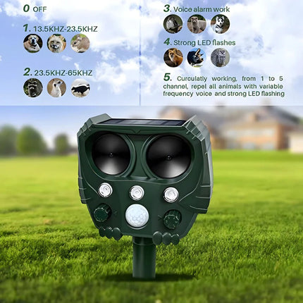 Cat Repellent Outdoor, Solar Ultrasonic Cat Deterrent with Motion Sensor and Flashing Light – image 10