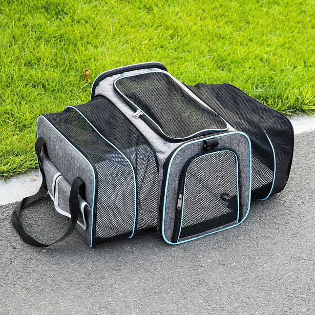 Foldable Pet Carrier Bag with Mesh Side Panels, Small Pet Carrier for Travel