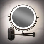 Tuzwa Lighted Makeup Mirror – 8-Inch Wall Mounted LED Magnifying Mirror, 1X/3X Double-Sided, 3 Light Colors, USB-C Rechargeable