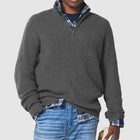 Business Casual Pullover with Zipper, Business Casual Sweater with Slim Zip Detail, Zip Pullover Sweater for the Office