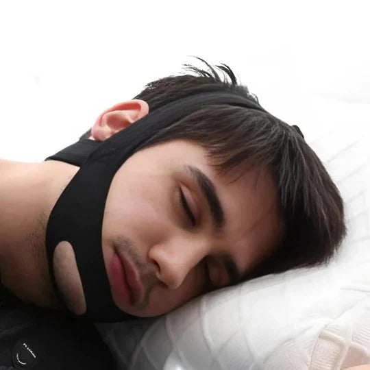 Tuzwa Chin Strap for Sleeping – Adjustable Full Head Jaw Support Strap, Lightweight One-Size Design, Blue or Black