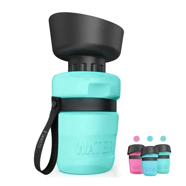 Portable Dog Water Bottle with Collapsible Dog Bowl, Squeeze Pet Water Dispenser for Walks and Travel, 17.5 oz
