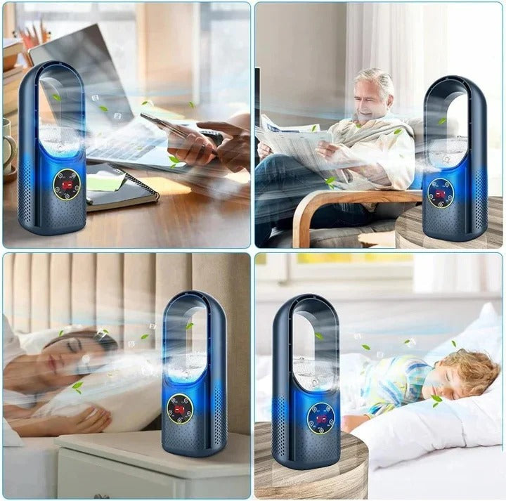 Tuzwa Portable Personal Air Cooler – Blade-Free Desktop Cooling Fan with Multiple Airflow Settings, Low-Noise Operation & Compact 2.9 lb Design