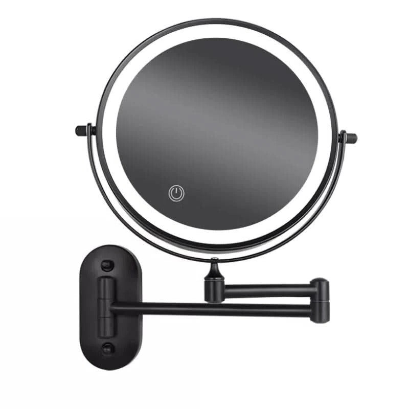 Tuzwa Lighted Makeup Mirror – 8-Inch Wall Mounted LED Magnifying Mirror, 1X/3X Double-Sided, 3 Light Colors, USB-C Rechargeable