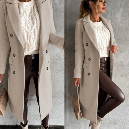 Winter Coat for Women, Warm Lined Long Sleeve Dress Coat for Work and Evening, Sizes S to 3XL, 6 Colors