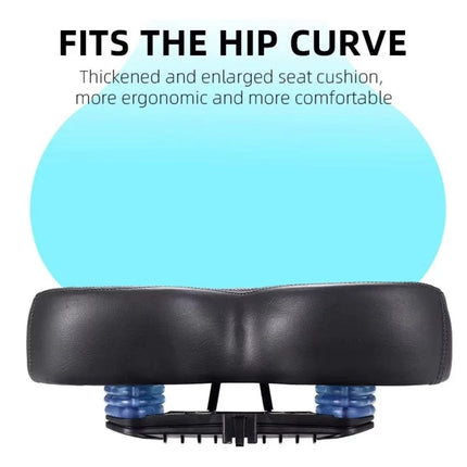 Wide Bike Seat, Extra Wide Padded Bicycle Saddle with Shock Absorption for Mountain, Road, Electric and Spin Bikes