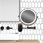 Tuzwa Lighted Makeup Mirror – 8-Inch Wall Mounted LED Magnifying Mirror, 1X/3X Double-Sided, 3 Light Colors, USB-C Rechargeable