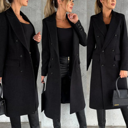 Winter Coat for Women, Warm Lined Long Sleeve Dress Coat for Work and Evening, Sizes S to 3XL, 6 Colors