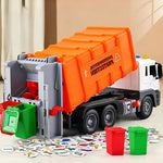 Tuzwa Garbage Truck Toy for Kids – Interactive Trash Truck with Lights, Sounds, Movable Loader & Trash Bin, Ages 3+