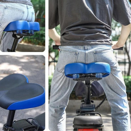 Wide Bike Seat, Extra Wide Padded Bicycle Saddle with Shock Absorption for Mountain, Road, Electric and Spin Bikes