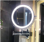 Tuzwa Lighted Makeup Mirror – 8-Inch Wall Mounted LED Magnifying Mirror, 1X/3X Double-Sided, 3 Light Colors, USB-C Rechargeable