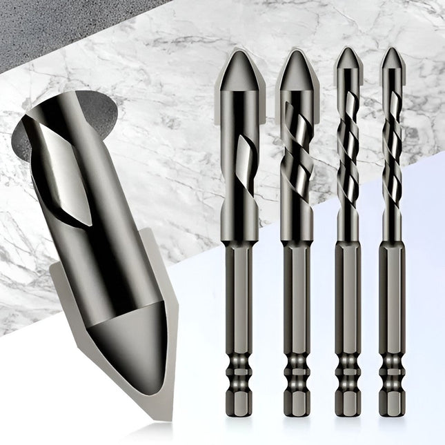 Masonry Drill Bits, Concrete Drill Bits for Metal and Glass, Eccentric Drill Bit Set for Ceramic Tile