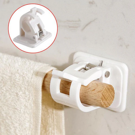 No Drill Curtain Rod Brackets, Self Adhesive Curtain Rod Holders, Adjustable Curtain Holder for Wall