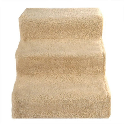 Dog Stairs, Portable Dog Steps with Fleece Cover