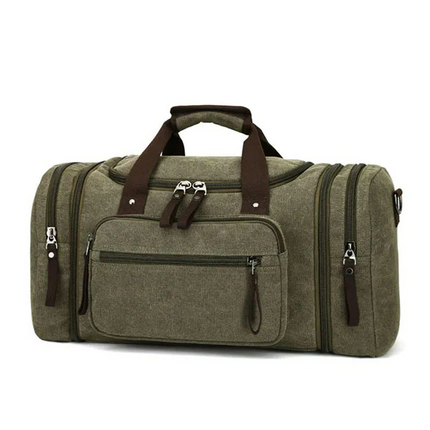Canvas Travel Bag, Expandable Travel Duffel Bag with Laptop Pocket