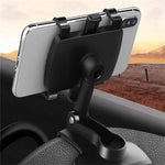 Tuzwa Car Phone Holder Mount – 360° Rotating Phone Mount with 180° Angle Adjustment for Dashboard, Rearview Mirror & Sun Visor