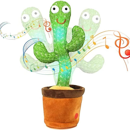 Dancing Cactus Toy for Toddlers, Sound Activated Talking Cactus Toy that Repeats and Sings