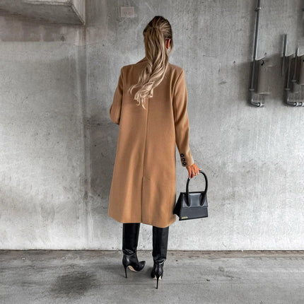Winter Coat for Women, Warm Lined Long Sleeve Dress Coat for Work and Evening, Sizes S to 3XL, 6 Colors