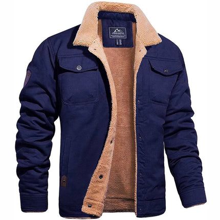 Bomber Jacket for Men, Vintage Mens Winter Jacket with Pockets – image 5