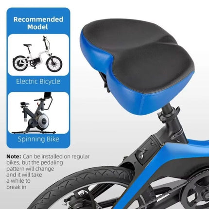 Wide Bike Seat, Extra Wide Padded Bicycle Saddle with Shock Absorption for Mountain, Road, Electric and Spin Bikes