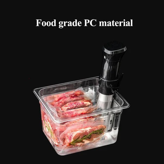 Tuzwa Sous Vide Container with Fitted Lid – 203 fl oz Clear Cooking Container with Measurement Markings for Immersion Circulators