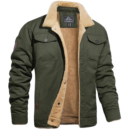 Bomber Jacket for Men, Vintage Mens Winter Jacket with Pockets – image 8