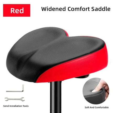 Wide Bike Seat, Extra Wide Padded Bicycle Saddle with Shock Absorption for Mountain, Road, Electric and Spin Bikes