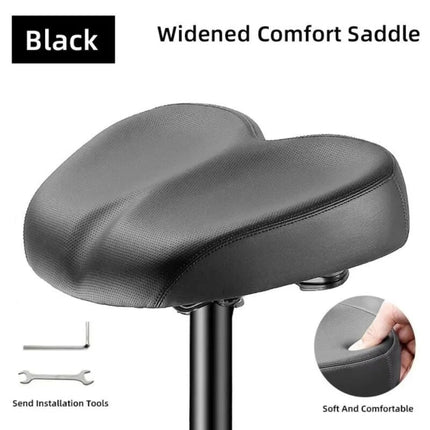 Wide Bike Seat, Extra Wide Padded Bicycle Saddle with Shock Absorption for Mountain, Road, Electric and Spin Bikes