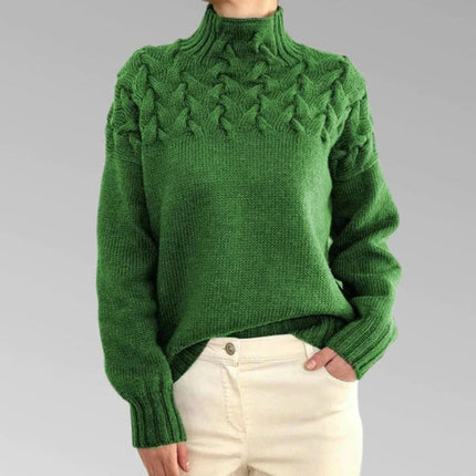 Women's Knitted Turtleneck Sweater, Long Chunky Knit Pullover Jumper, Soft Warm Oversized Winter Top