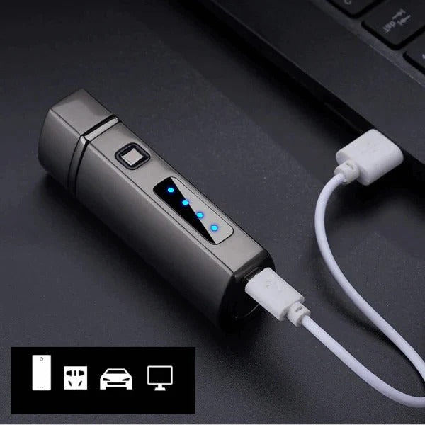 Tuzwa Rechargeable Electric Lighter – Wind-Resistant Fuel-Free Ignition Tool with Micro USB Charging for BBQ, Camping & Everyday Use