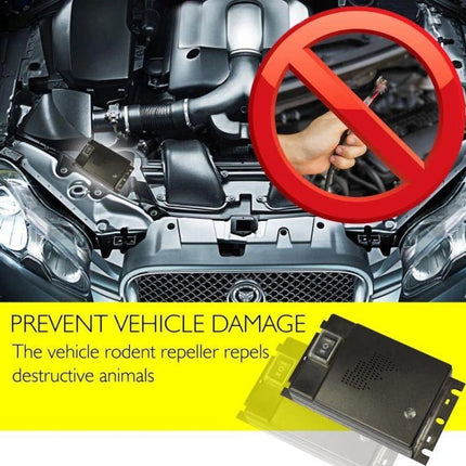 Vehicle Mice Repeller, Ultrasonic Rodent Deterrent for Car Engine Bays, 12V Battery Powered Pest Control for Cars, Trucks and Campers