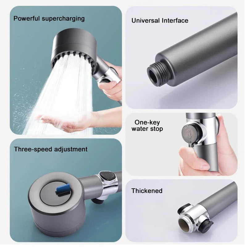 Tuzwa Filtered Shower Head – 9-Layer Filter with Laser-Cut Micro-Hole Spray, Push-Button Pause & Water-Saving Design