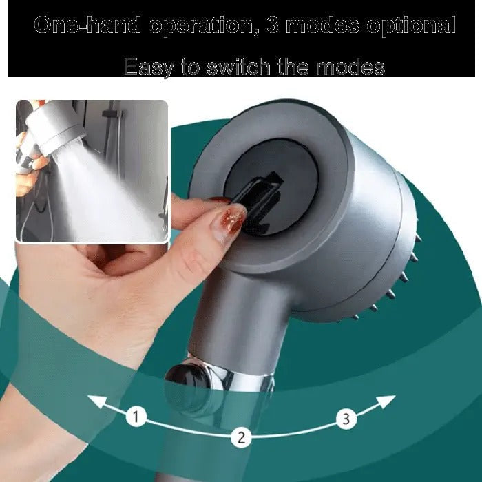 Tuzwa Filtered Shower Head – 9-Layer Filter with Laser-Cut Micro-Hole Spray, Push-Button Pause & Water-Saving Design