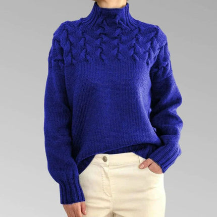 Women's Knitted Turtleneck Sweater, Long Chunky Knit Pullover Jumper, Soft Warm Oversized Winter Top