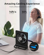 Tuzwa Quiet USB Desk Fan – 3-Speed Personal Table Fan with 220° Adjustable Tilt, 30–35 dB Low-Noise Operation & Compact Design