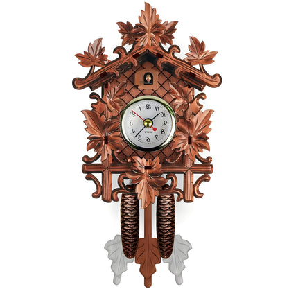 Vintage Wall Clock with Swinging Pendulum, Carved Wood – image 6