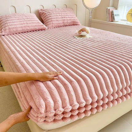 Deep Pocket Fitted Sheet Set, Ultra Soft Ribbed Bed Sheets Set from Twin to California King