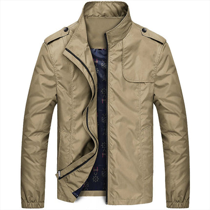 Mens Jacket with Stand Up Collar, Lightweight Summer Jacket for Men in Polyester – image 5