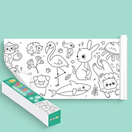 Children's Drawing Roll, Wall Sticker Drawing Roll, Kids Painting Roll with Dinosaur and Princess Themes