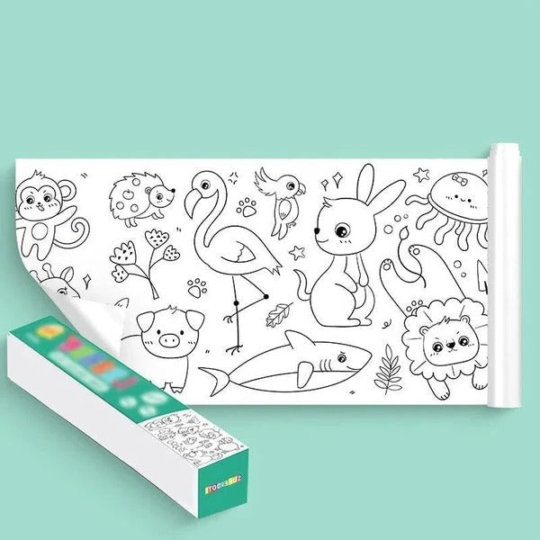 Children's Drawing Roll, Wall Sticker Drawing Roll, Kids Painting Roll with Dinosaur and Princess Themes