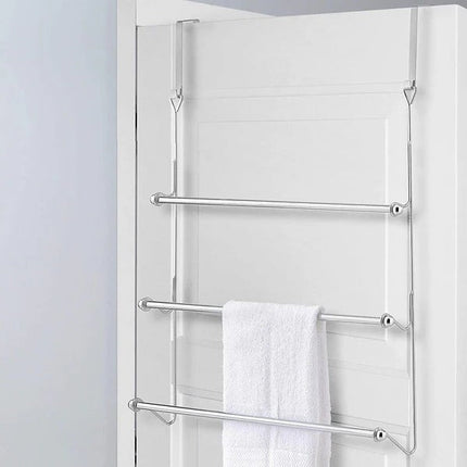 Over the Door Towel Rack, Bathroom Towel Bar with 4 Rods