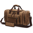 Canvas Travel Bag, Expandable Travel Duffel Bag with Laptop Pocket, Canvas Weekender Bag for Multi Day Trips