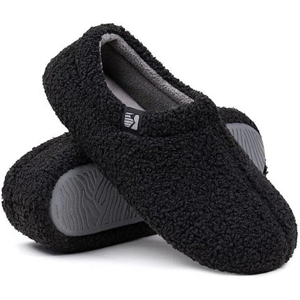 Comfortable Slippers Closed Back, Memory Foam Slipper with Rubber Sole, Fleece Lined Indoor House Slipper