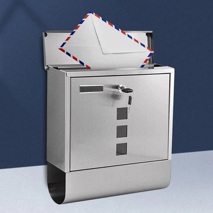 Mailbox with Lock, Large Wall Mailbox with Newspaper Holder, Metal Mailbox for House, Heavy Duty Outdoor Letter Box