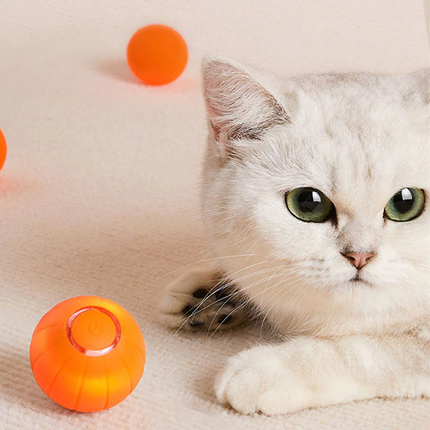 Interactive Cat Toy, Automatic Cat Ball Toy with Obstacle Sensor